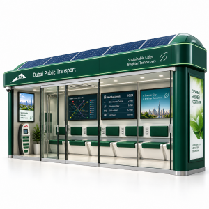 Modular & Customizable Solar-Powered Outdoor Bus Shelter with LED Lighting WiFi and Wireless Charging