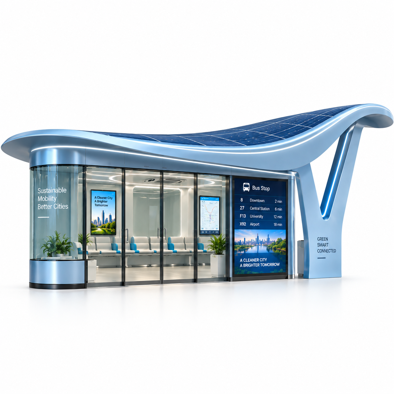 Regional Style Customization Air-Conditioned Enclosed Bus Shelter for Urban Bus Stops and Transit Stations in Hot Weather Featured Image