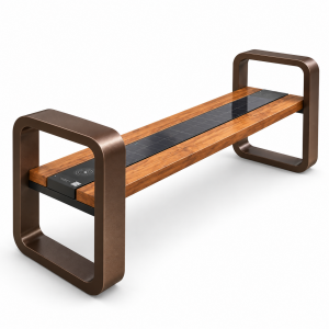 Intelligent Solar City Bench Outdoor Public Park Seating with WiFi Router Wireless Phone Charger and USB Hub