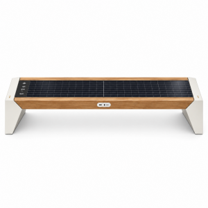 Commercial IP65 Waterproof Solar Bench Heavy Duty Galvanized Steel Street Furniture Wireless USB Phone Charger