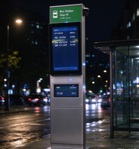 Custom Outdoor Digital Bus Stop Sign with IP65 Waterproof Design Durable for Smart Public Transportation