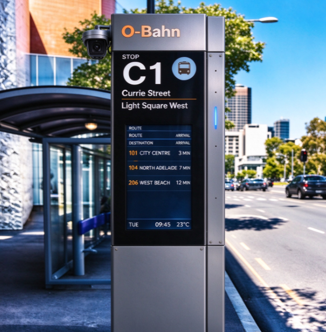 Custom Outdoor Digital Bus Stop Sign with Waterproof and Durable Design Durable Bus Stop Digital Signage Featured Image