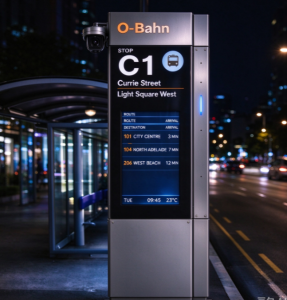Custom Outdoor Digital Bus Stop Sign with Waterproof and Durable Design Durable Bus Stop Digital Signage