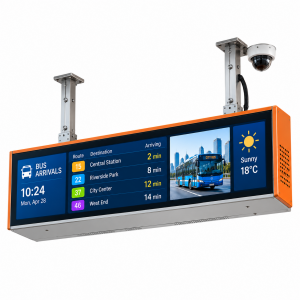 Outdoor High Brightness LCD Bus Stop Display with Real-Time Arrival Information and Remote Management