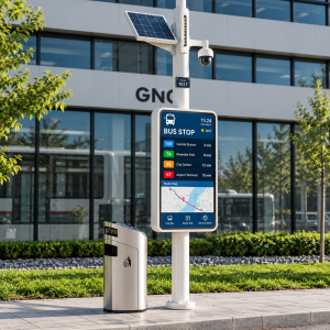 Custom Aluminum Alloy LCD Bus Stop Sign with Waterproof Enclosure and Remote Content Management