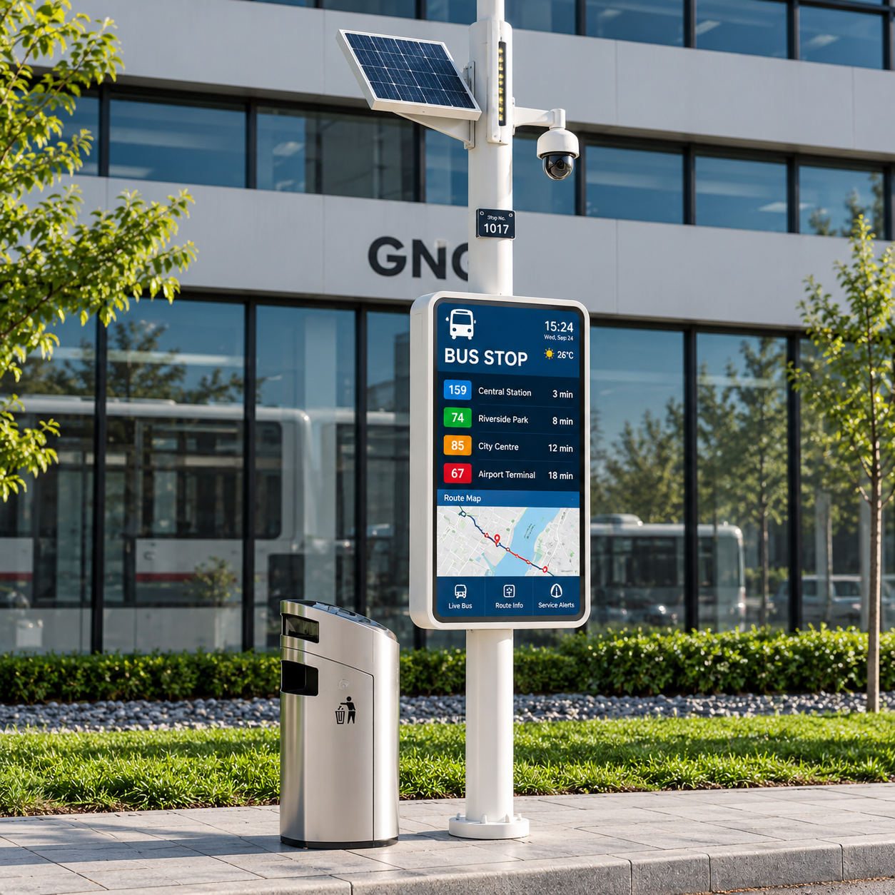 Custom Aluminum Alloy LCD Bus Stop Sign with Waterproof Enclosure and Remote Content Management Featured Image