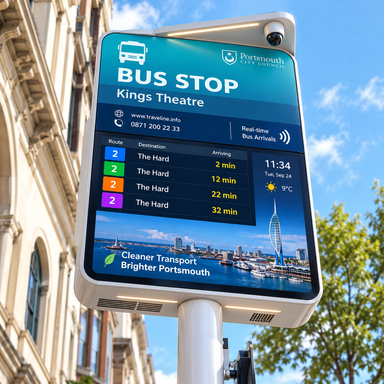 Interactive Touchscreen LCD Bus Stop Display with Route Maps and Passenger Information for Public Transit Featured Image