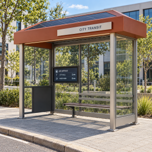 Customizable Modern Smart Bus Shelter With Cloud software LED Strip Display Advertising Screen Bus Forecast Station
