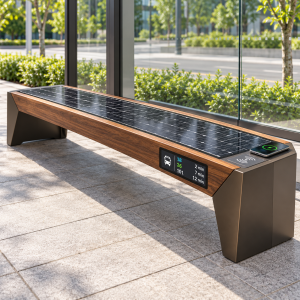 Durable Solar Powered Smart Bench with USB Wireless Charging for Parks Public Spaces and Smart City Projects Manufacturer