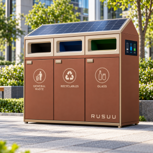 Sensor Outdoor Smart Waste Bin Hands Free Automatic Opening Waterproof Litter Bin for Parks and Public Spaces Manufacturer