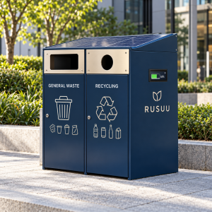Touchless Outdoor Smart Trash Can with Automatic Motion Sensor Lid for Streets Parks and Municipal Public Areas Manufacturer