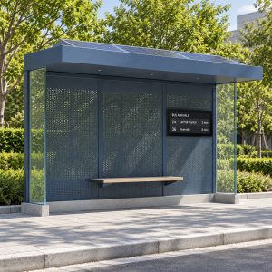 Solar Powered Smart Bus Shelter with LCD Screen USB Charging and CCTV for Modern Public Transit Projects Manufacturer