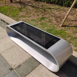 Outdoor solar smart bench with usb charging wireless charging and solar panel for park
