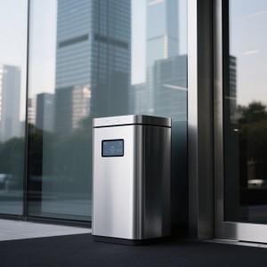 Automatic Sensor Activated Lid and Smooth Aluminum Design for Outdoor Public Areas Smart Trash Bin