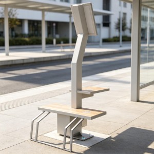 Smart Solar Bench with Integrated Solar Panel, LED Lighting, USB Charger, WiFi