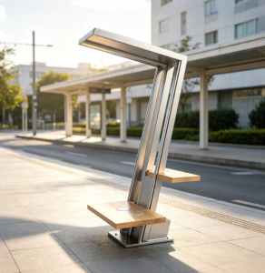 Custom Intelligent Modern Design Solar Smart Bench Aluminium Alloy Features with Sustainable Solar Power Technology and Roof