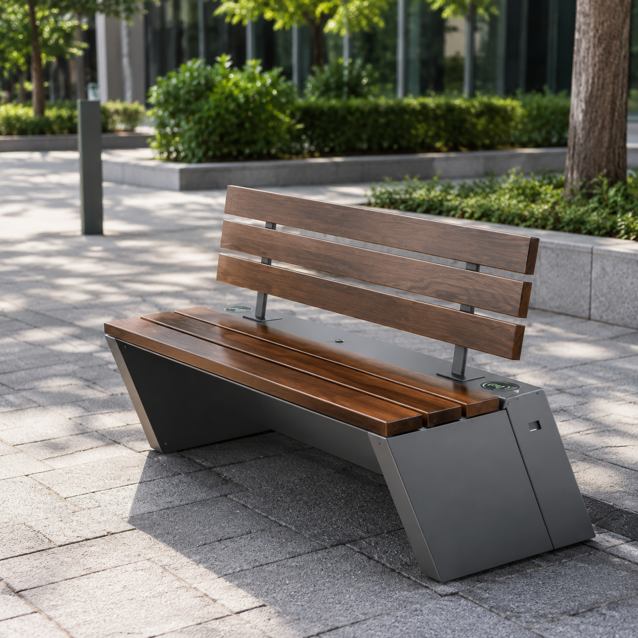 Smart Solar-Powered Outdoor Bench with WiFi, Bluetooth Music & USB Charging – Eco-Friendly Park Furniture for Public Space Featured Image