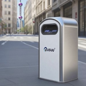 Automatic Sensor Activated Lid and Smooth Aluminum Design for Outdoor Public Areas Smart Trash Bin