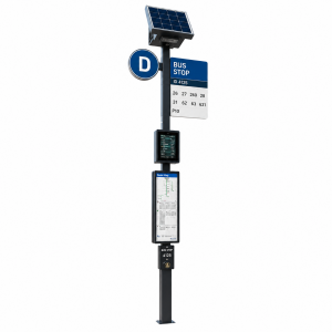 Outdoor Smart Bus Shelter With LED Advertising Display Public Information Vehicle Forecast System