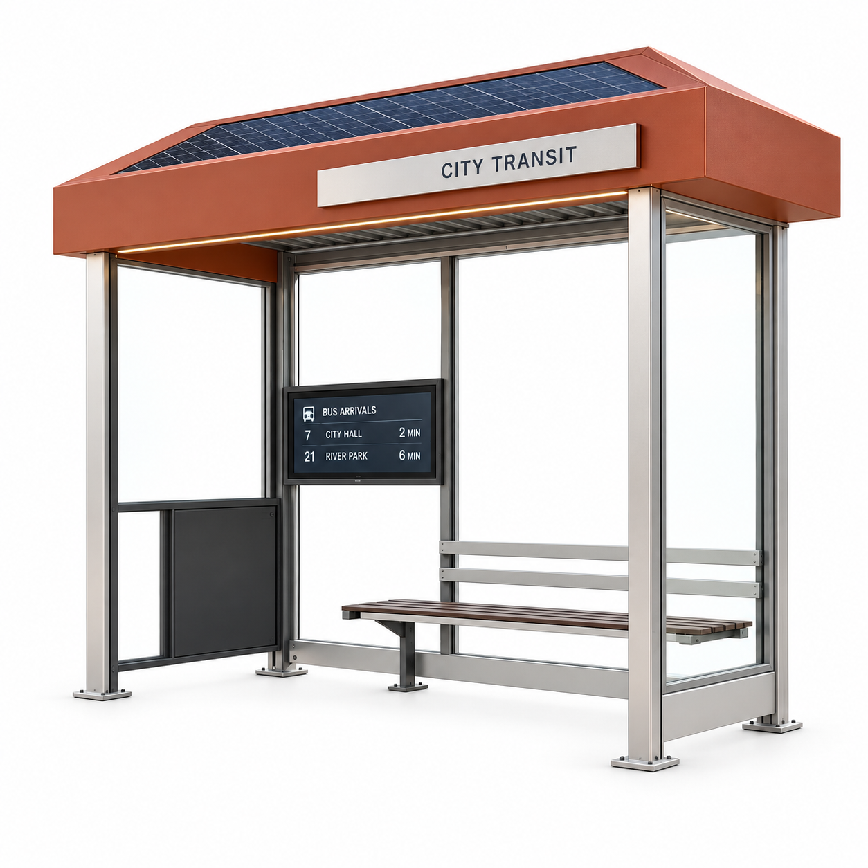 Customizable Modern Smart Bus Shelter With Cloud software LED Strip Display Advertising Screen Bus Forecast Station Featured Image
