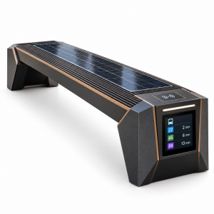 Galvanized Steel Smart Bench with Solar Power USB Wireless Charging for Bus Stops Parks and Urban Public Spaces Supplier