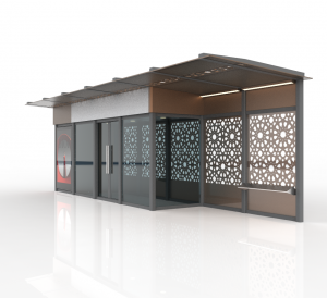Custom Enclosed Intelligent Bus Station Shelter with AC & Lighting for Middle East