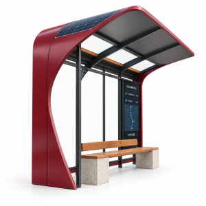 Anti Corrosion Outdoor Bus Shelter with Galvanized Steel Structure LCD Display and Solar Lighting for City Projects Manufacturer