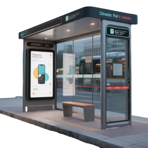 Smart Digital Bus Shelter with Dual 55″ Outdoor LCD Displays
