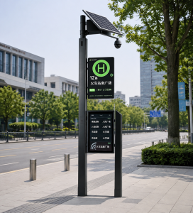 Independent Smart Solar Bus Stop Display With Cloud Software Ink Screen Energy Saving Low Power Consumption