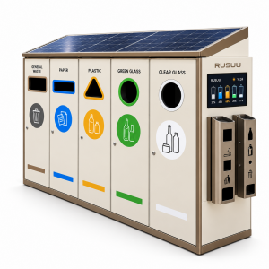 High Temperature Resistant Solar Smart Trash Bin Outdoor Waste Receptacle for Middle East Public Areas Manufacturer