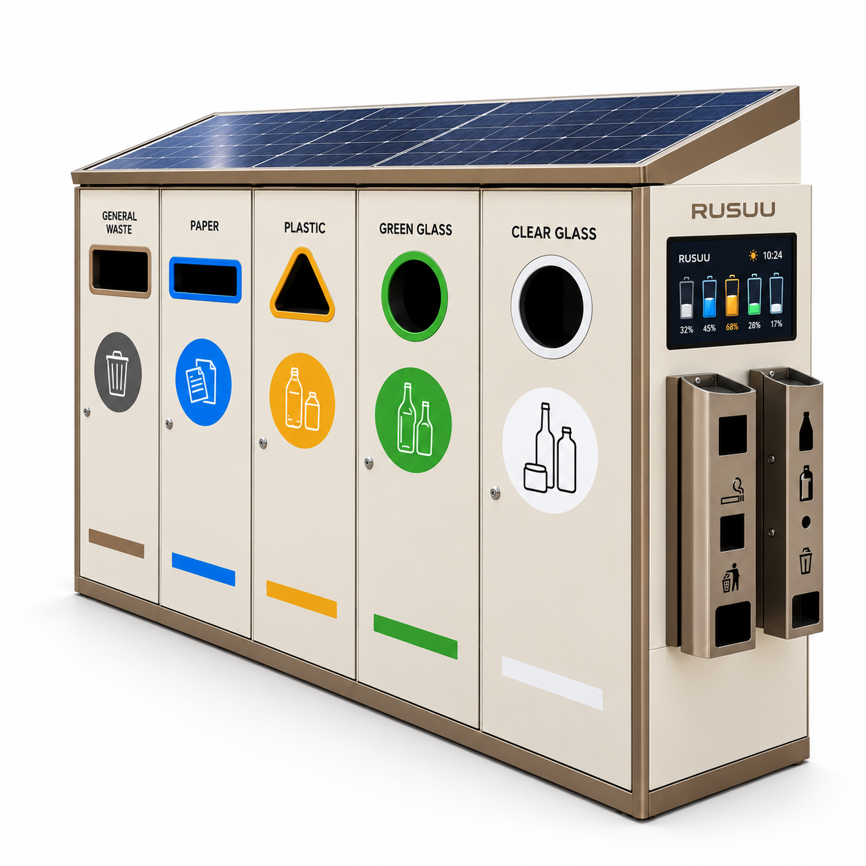 High Temperature Resistant Solar Smart Trash Bin Outdoor Waste Receptacle for Middle East Public Areas Manufacturer Featured Image