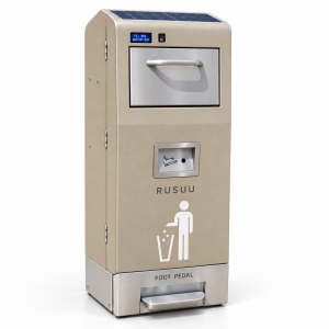 IP65 Waterproof Outdoor Smart Waste Bin Galvanized Steel Municipal Trash Can for Streets Parks and Public Areas Manufacturer