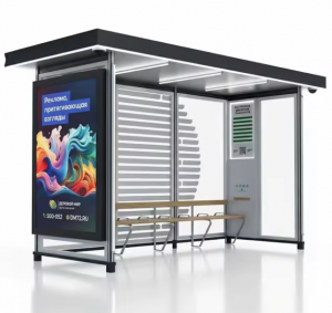 Customizable Modern Smart Bus Stop Shelter with LCD/LED Display