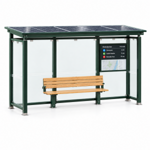 Solar Power Smart Bus Shelter With Wireless Charging cloud software LED Advertising Light Box Display Durable Customization