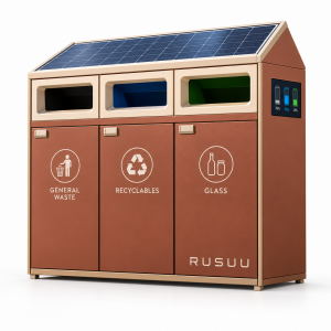 Sensor Outdoor Smart Waste Bin Hands Free Automatic Opening Waterproof Litter Bin for Parks and Public Spaces Manufacturer