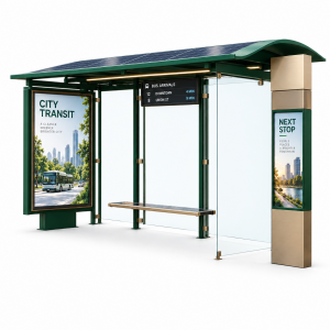 Smart Bus Shelter With Remote application LED Advertising Light Box Commercial Ads Public Service Display