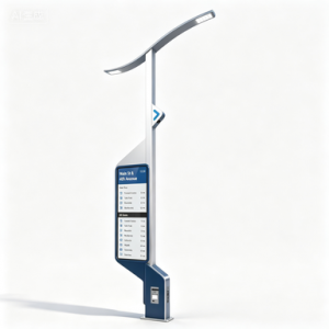 Solar Powered Electronic Bus Stop Sign with E-Ink Screen Low Power Consumption Modern Design weatherproof