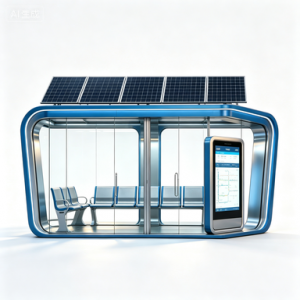Customizable Modern Smart Bus Shelter With Cloud software LED Strip Display Advertising Screen Bus Forecast Station