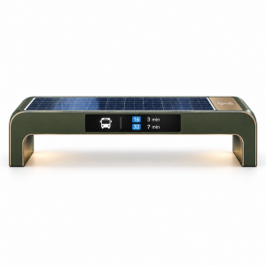 Waterproof Outdoor Solar Bench with Wireless Phone Charging LED Lighting Low Maintenance Steel Structure for Public Spaces