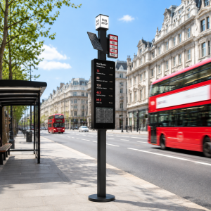 Modern Customization Solar Powered Electronic Bus Stop Digital Signage With E-Ink Display