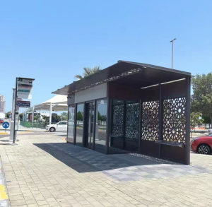 Custom Enclosed Intelligent Bus Station Shelter with AC & Lighting for Middle East