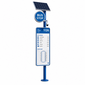 Smart Bus Shelter With LED Advertising Screen Commercial Ads Public Service Ads News Display Independent
