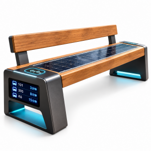 Outdoor Solar Powered Smart Bench Manufacturer with USB Wireless Charging Durable Low Maintenance Weatherproof Design
