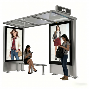 Bus Shelter with Solar Panels