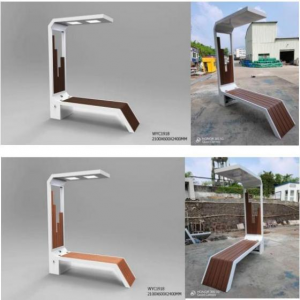 Outdoor Smart Bench with Screen Solar Chair Design Led Lighting Box Advertising Bench