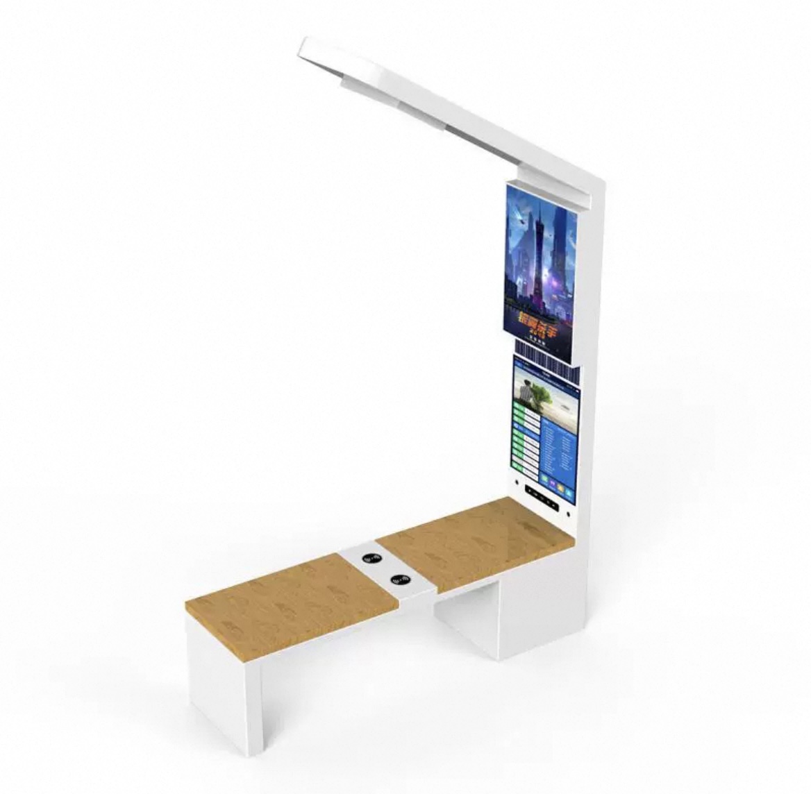 Outdoor Smart Bench with Screen Solar Chair Design Led Lighting Box Advertising Bench Featured Image