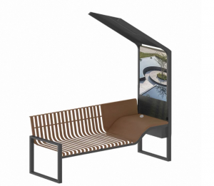 Smart Outdoor Bench Seat for Cold Weather Solar Bench Lounge Chair Cctv Camera System Solar square Benches