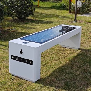 Hot Sale Outdoor Solar Smart Seat Stainless Steel Photovoltaic Park Leisure Chair Mobile Phone Wireless Charging Bench Price