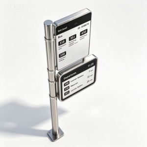 OutdoorSolar Powered Smart Electronic Bus Stop Sign With E Ink Screen Low Power Consumption Modern Design