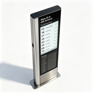 Solar Powered Digital Signage Display Smart Bus Stop Sign With E Ink Screen Low Power Consumption Modern Design